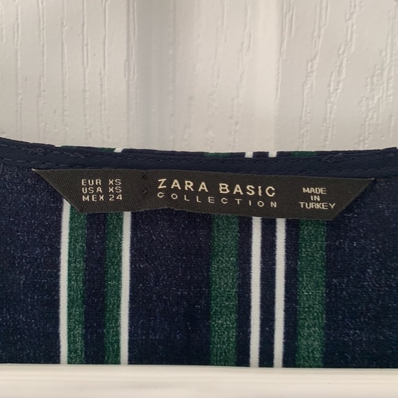 Zara Striped T-Shirt Dress W/‎ Tie Front size XS - Picture 4 of 11